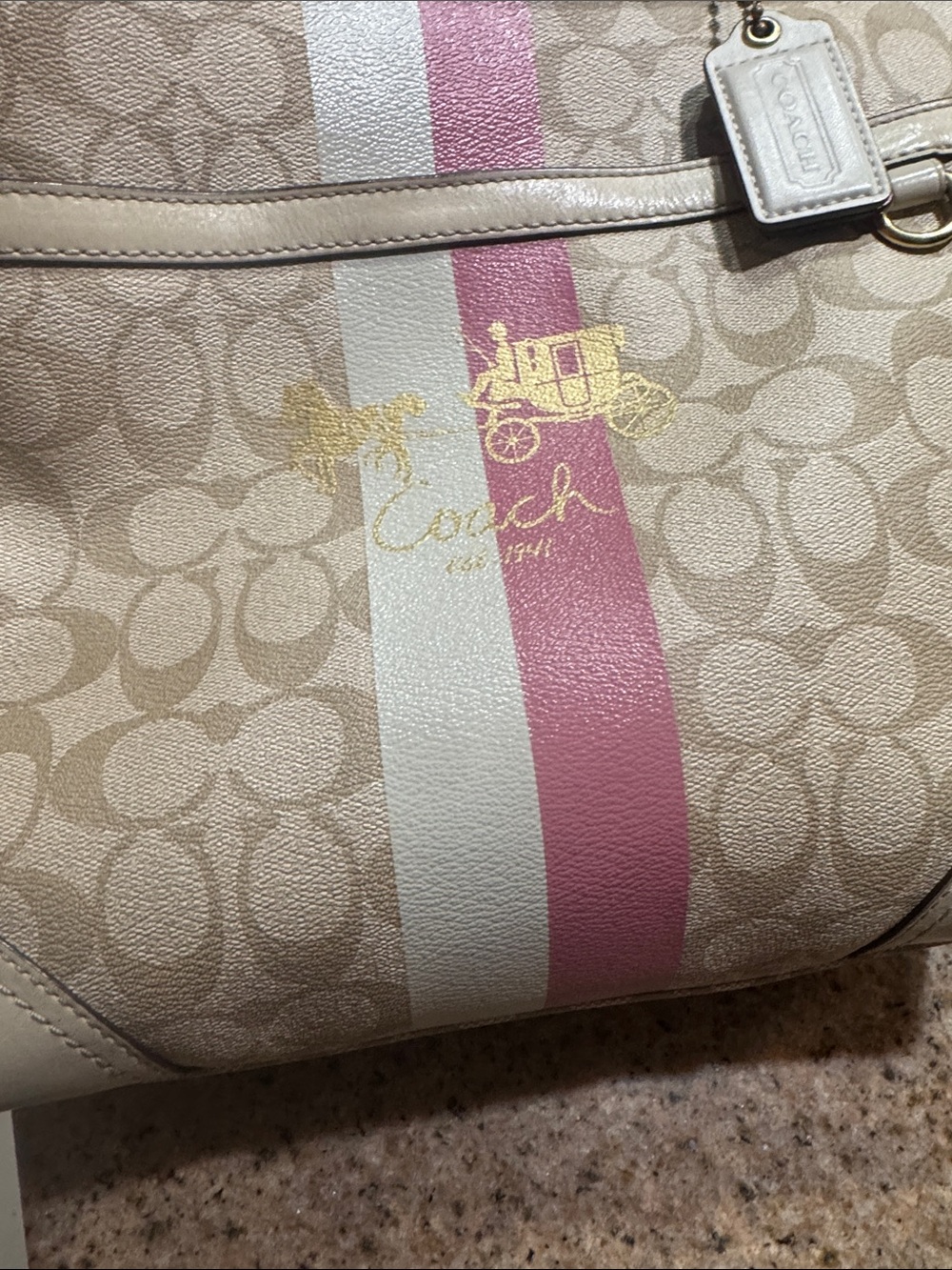 Authentic vintage Coach Beige Signature heritage Tote - Picture 14 of 14